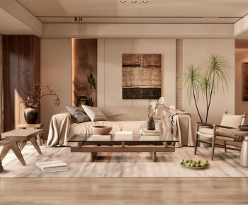 Wabi-sabi Style A Living Room-ID:295231103