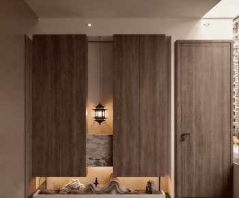 New Chinese Style Entrance Cabinet-ID:875228881