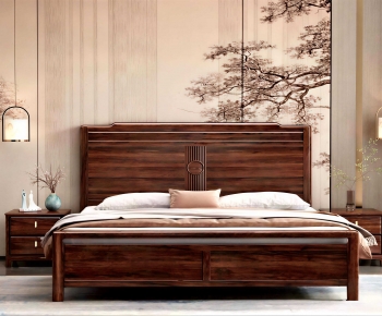 New Chinese Style Double Bed-ID:122001297