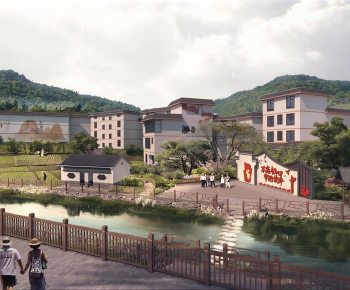 New Chinese Style Building Appearance-ID:621884118