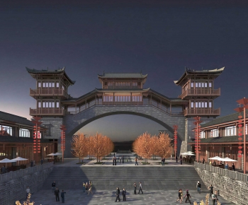 Chinese Style Commercial Street-ID:379096037