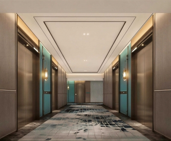 New Chinese Style Office Elevator Hall-ID:201628923