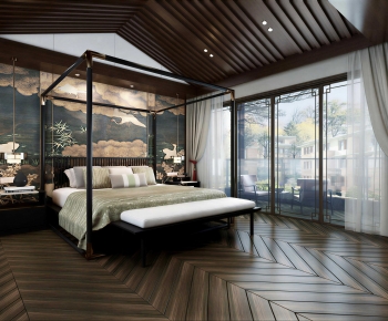 New Chinese Style Bedroom-ID:738394984