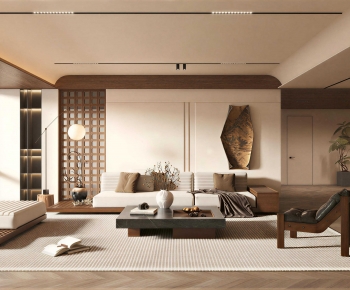 Wabi-sabi Style A Living Room-ID:616198068