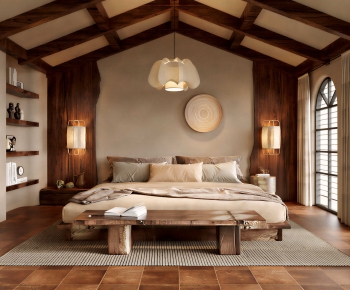 Wabi-sabi Style Bedroom-ID:769140712