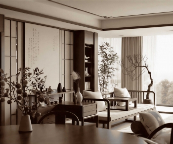 New Chinese Style A Living Room-ID:570034036