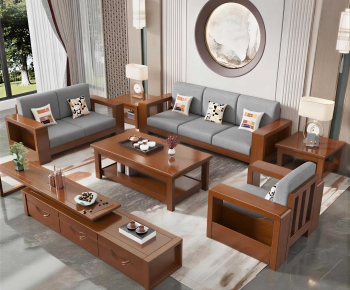 New Chinese Style Sofa Combination-ID:291857968
