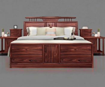 New Chinese Style Double Bed-ID:114181012