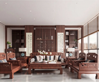 New Chinese Style A Living Room-ID:526544096