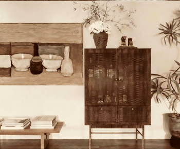 Wabi-sabi Style Side Cabinet-ID:475457918