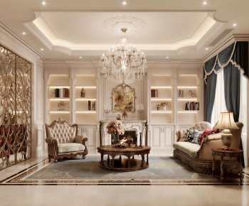 Simple European Style A Living Room-ID:996145015