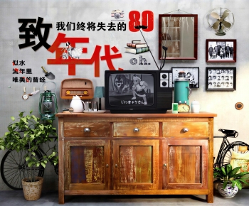 Retro Style Side Cabinet-ID:127439986