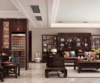 New Chinese Style A Living Room-ID:402760532