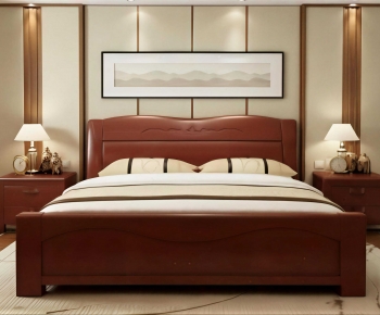 New Chinese Style Double Bed-ID:522413979