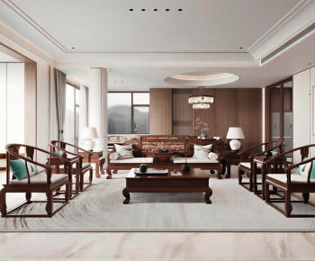 New Chinese Style A Living Room-ID:283927925