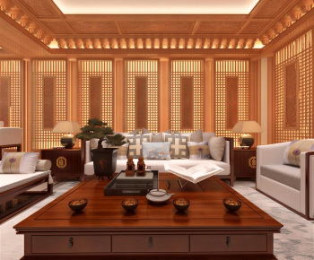New Chinese Style A Living Room-ID:967761042