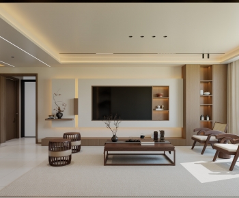 New Chinese Style A Living Room-ID:781313902