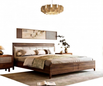 New Chinese Style Double Bed-ID:987334018
