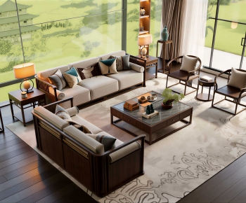 New Chinese Style Sofa Combination-ID:287349946