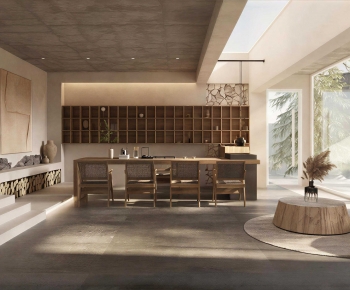 Wabi-sabi Style Dining Room-ID:580038079