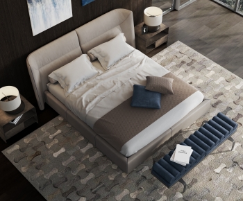 Modern Double Bed-ID:622348074