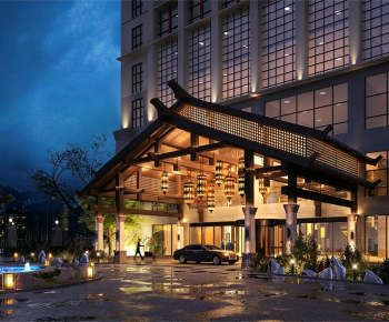 New Chinese Style Facade Element-ID:877914911
