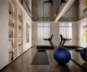 Wabi-sabi Style Home Fitness Room-ID:528994082