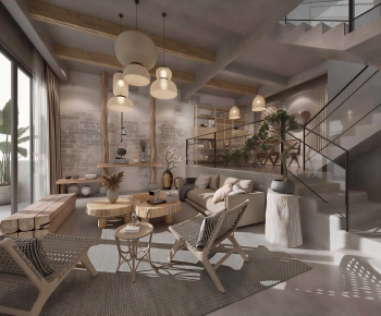 Wabi-sabi Style A Living Room-ID:330559979