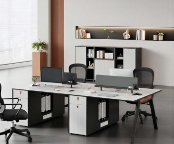 Modern Office Desk And Chair-ID:918106087