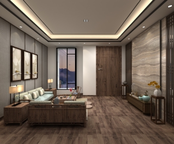 New Chinese Style A Living Room-ID:281029945