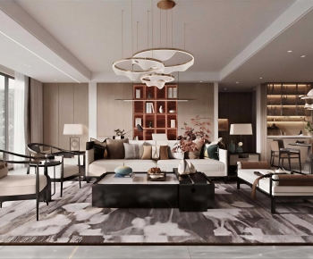 New Chinese Style A Living Room-ID:539619912