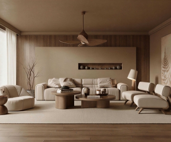Wabi-sabi Style A Living Room-ID:655611045