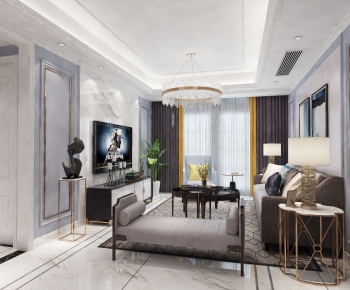 Simple European Style A Living Room-ID:934860944