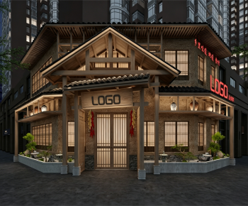 New Chinese Style Facade Element-ID:738315111