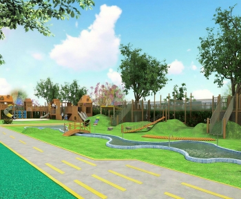Modern Outdoor Space In Kindergarten-ID:803560976