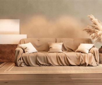 Wabi-sabi Style Three-seat Sofa-ID:615967998
