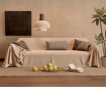 Wabi-sabi Style Three-seat Sofa-ID:272094014