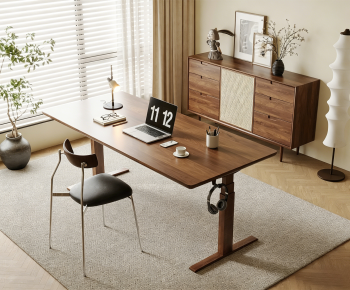 Modern Computer Desk And Chair-ID:440535076