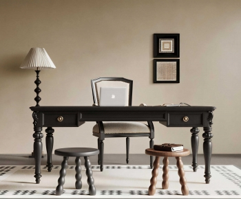 American Style Computer Desk And Chair-ID:206010386