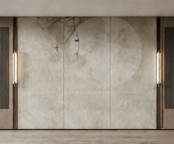 New Chinese Style TV Wall-ID:107357981