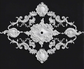 French Style Plaster Carved Top Plate-ID:222676042