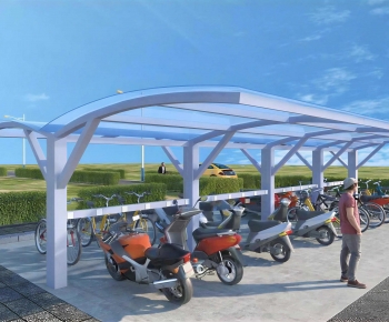 Modern Outdoor Parking Lot-ID:736932996