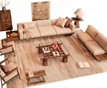 Wabi-sabi Style Sofa Combination-ID:394501924