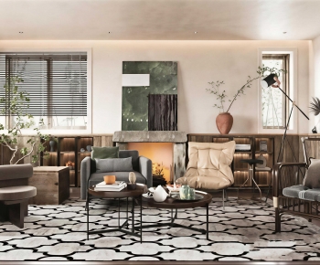Wabi-sabi Style A Living Room-ID:798398029