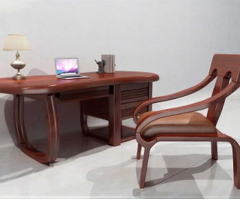 New Chinese Style Computer Desk And Chair-ID:119410041