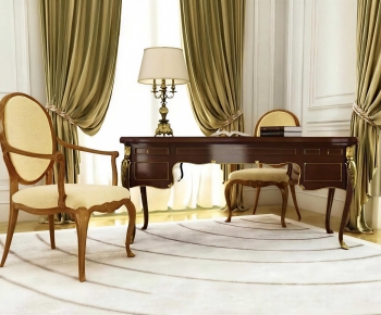 French Style Computer Desk And Chair-ID:355460889