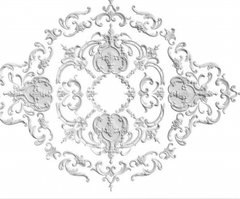 French Style Plaster Carved Top Plate-ID:374862916