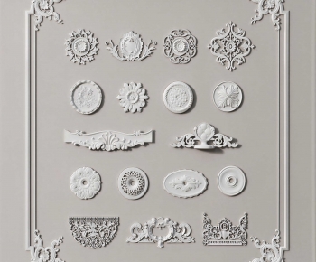 French Style Plaster Carved Top Plate-ID:627935896