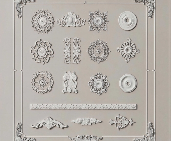 French Style Plaster Carved Top Plate-ID:635976087