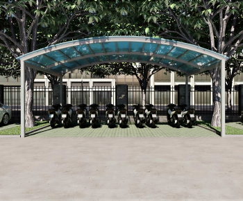 Modern Outdoor Parking Lot-ID:506820744
